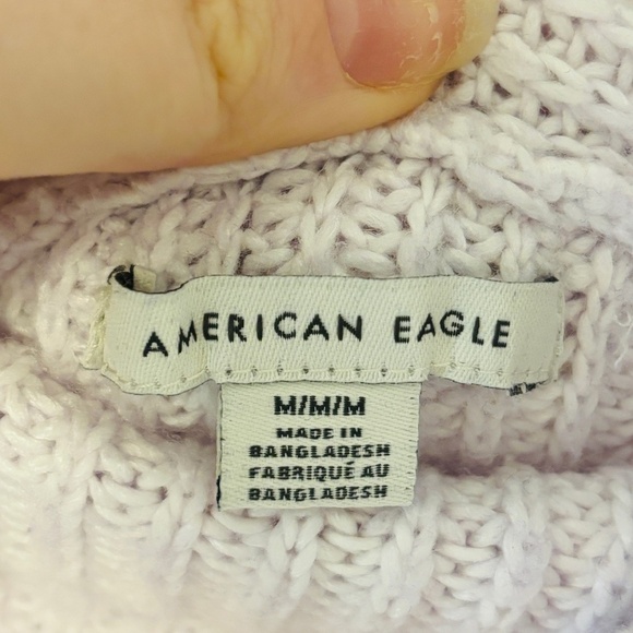 American Eagle Lavender Lilac Sz M Turtle neck Cowl neck - Picture 2 of 8
